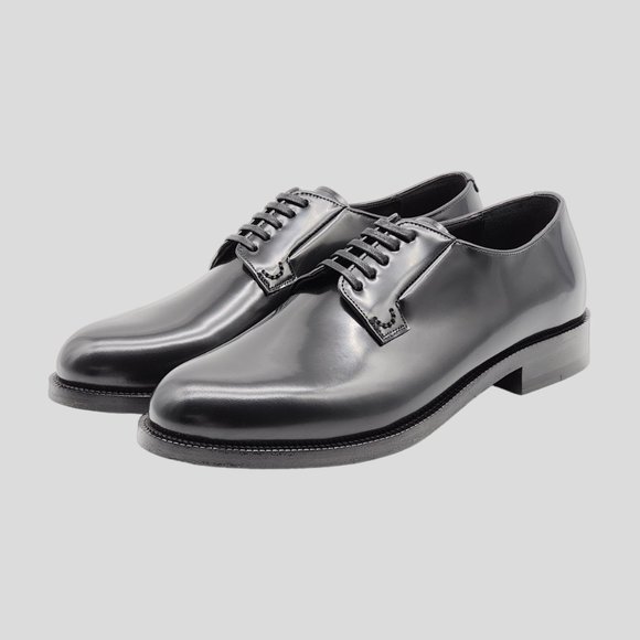 Celine Leather Lace-Up Derby Shoes Black Size 39 - Picture 4 of 8